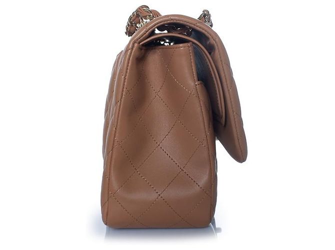 Chanel, Jumbo gesteppte Lederhandtasche in Karamell Braun - Ansicht 5