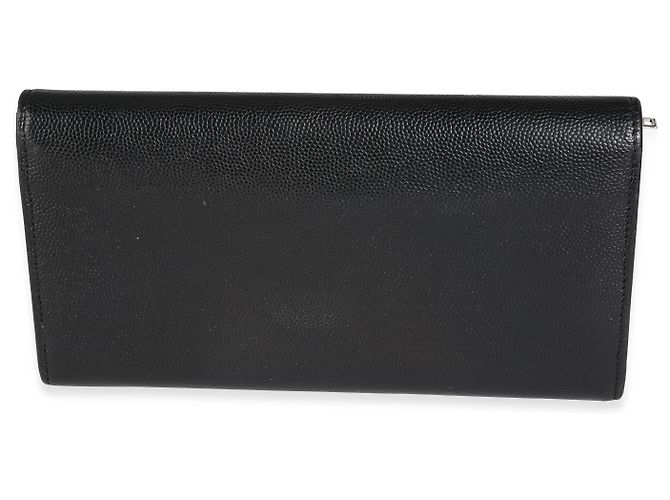 Portafoglio a flap classico Marquage in pelle grain de poudre nera con borchie Saint Laurent - vista 3