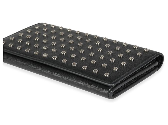 Portafoglio a flap classico Marquage in pelle grain de poudre nera con borchie Saint Laurent - vista 5
