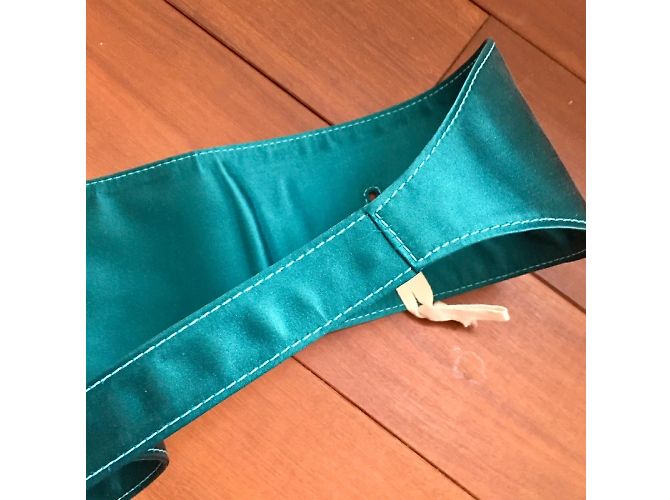 Kenzo Obi-Gürtel aus Petrolblauem Satin Türkis - Ansicht 10