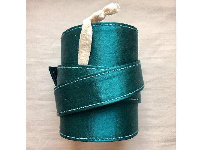 Kenzo Obi-Gürtel aus Petrolblauem Satin Türkis - Ansicht 11
