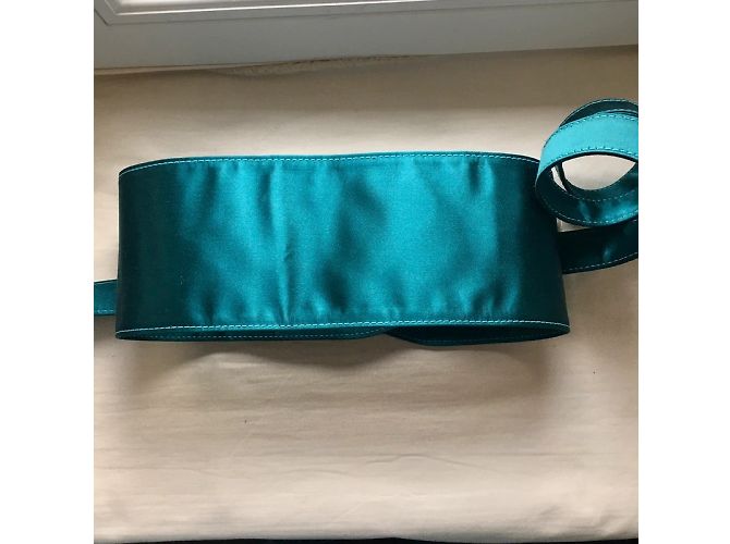 Kenzo Obi-Gürtel aus Petrolblauem Satin Türkis - Ansicht 12