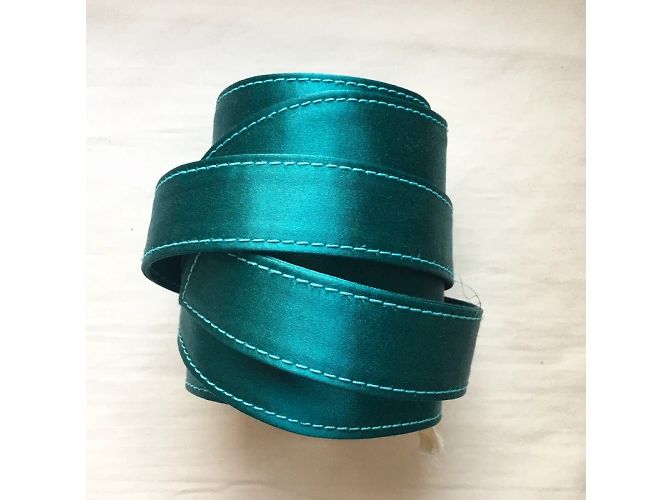 Kenzo Obi-Gürtel aus Petrolblauem Satin Türkis - Ansicht 2