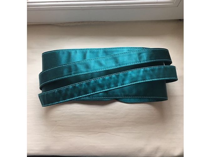 Kenzo Obi-Gürtel aus Petrolblauem Satin Türkis - Ansicht 3