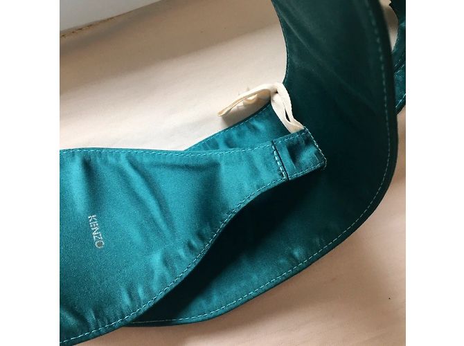 Kenzo Obi-Gürtel aus Petrolblauem Satin Türkis - Ansicht 4