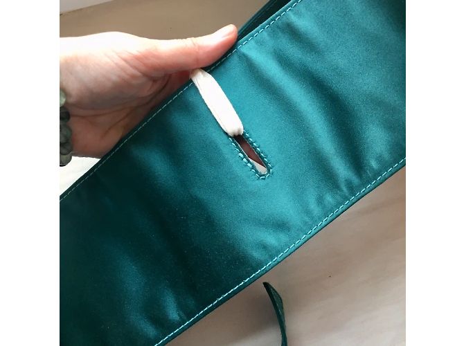Kenzo Obi-Gürtel aus Petrolblauem Satin Türkis - Ansicht 5