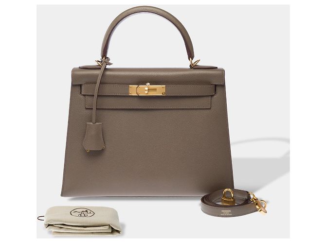 Hermès Borsa HERMES Kelly 28 in Pelle Grigia - 103124 Grigio - vista 2