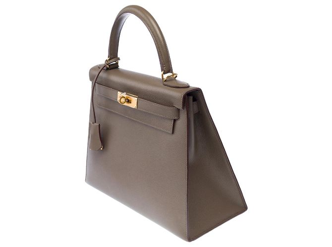 Hermès Borsa HERMES Kelly 28 in Pelle Grigia - 103124 Grigio - vista 5