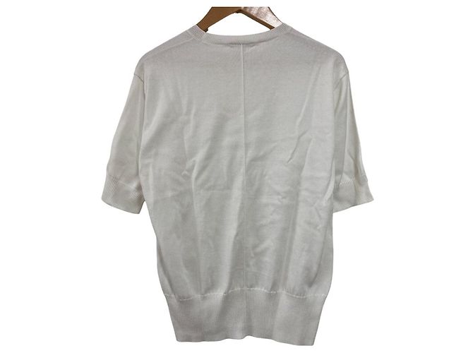 Autre Marque BLAMINK Kurzarm Rundhals Strickpullover Weiß - Ansicht 2