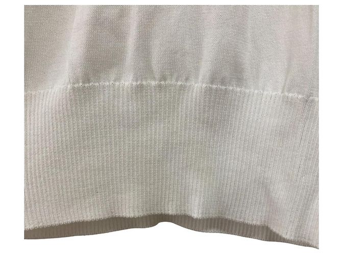 Autre Marque BLAMINK Kurzarm Rundhals Strickpullover Weiß - Ansicht 8