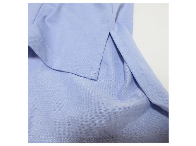 Autre Marque Kumikyoku Sweatfleckgeschützter, wasserabweisender GIZA Baumwoll-Jersey-Pullover mit Rüschenärmeln Blau Hellblau - Ansicht 4