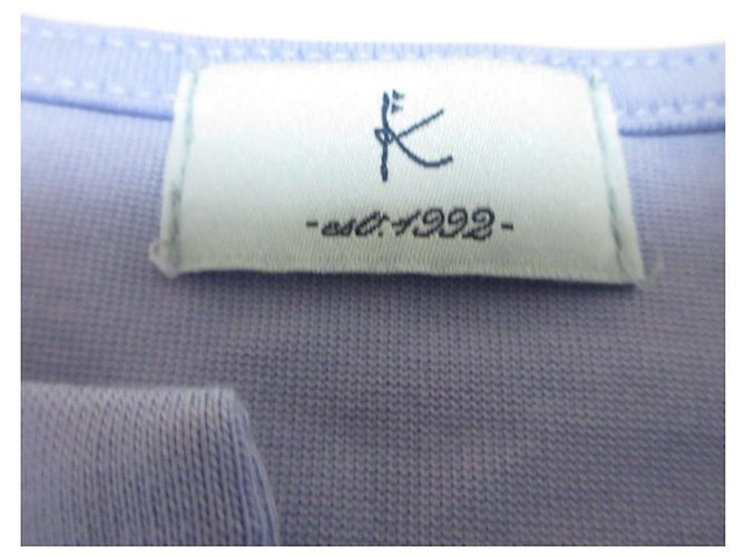 Autre Marque Kumikyoku Sweatfleckgeschützter, wasserabweisender GIZA Baumwoll-Jersey-Pullover mit Rüschenärmeln Blau Hellblau - Ansicht 5