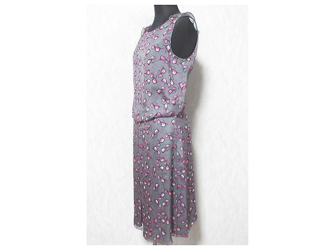 Vestido de seda impresa Emporio Armani con gafas de sol Castaño - vista 3