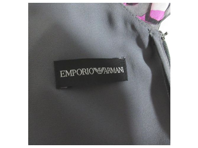 Vestido de seda impresa Emporio Armani con gafas de sol Castaño - vista 6