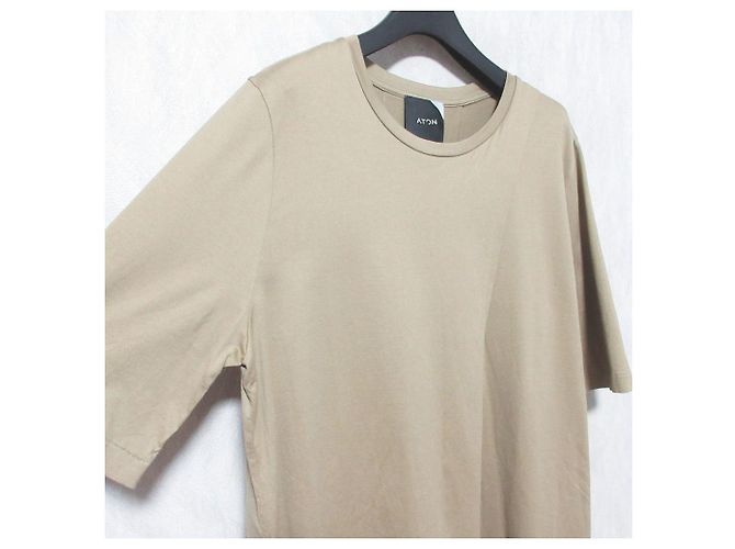 Autre Marque Camiseta larga asimétrica de capas ATON Beige - vista 3