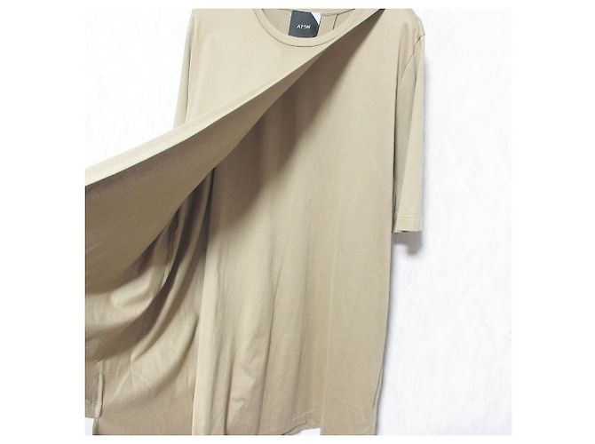 Autre Marque Camiseta larga asimétrica de capas ATON Beige - vista 4