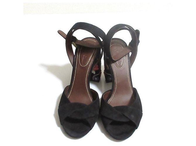 Chloé See By Chloe Suede Embroidered Sandals - view 4