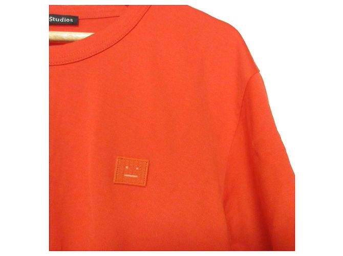 Camiseta de algodón de manga corta Acne Studios Naranja - vista 3
