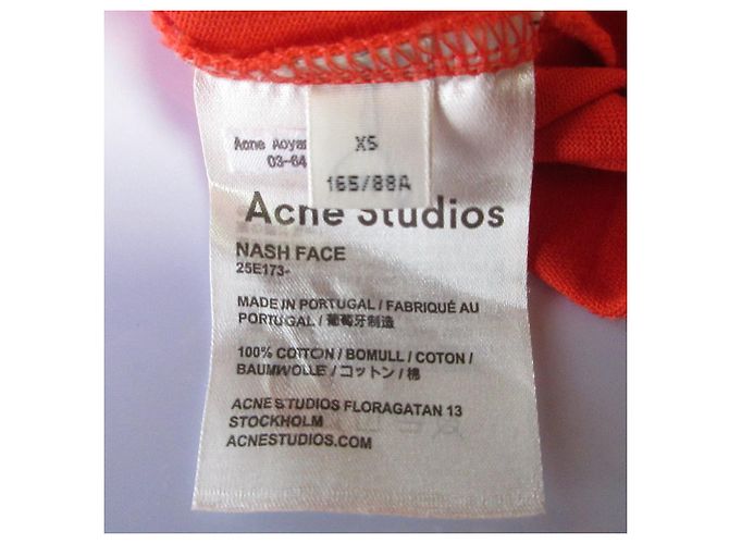 Camiseta de algodón de manga corta Acne Studios Naranja - vista 6