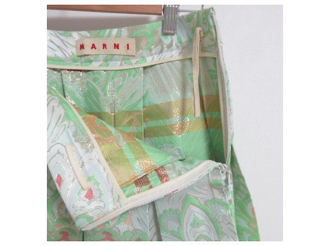 Saia plissada estampada Marni Verde - vista 4