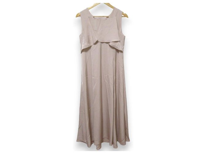 Autre Marque Diagram Satin Kleid Beige - Ansicht 2