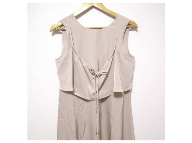 Autre Marque Diagram Satin Kleid Beige - Ansicht 3