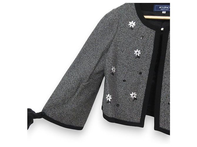 Autre Marque M'S GRACY Flower Embroidery Sequin Tweed Setup Brown Black - view 4