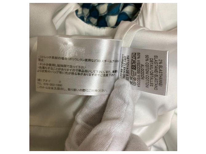 Autre Marque V-Ausschnitt Kleid Paule Ka Weiß Blau - Ansicht 11