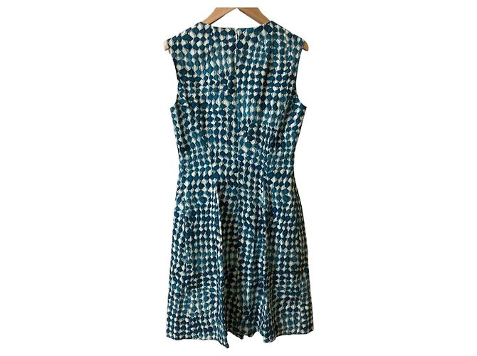 Autre Marque V-Ausschnitt Kleid Paule Ka Weiß Blau - Ansicht 2