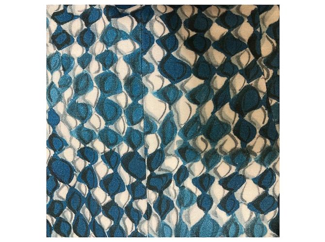 Autre Marque V-Ausschnitt Kleid Paule Ka Weiß Blau - Ansicht 3