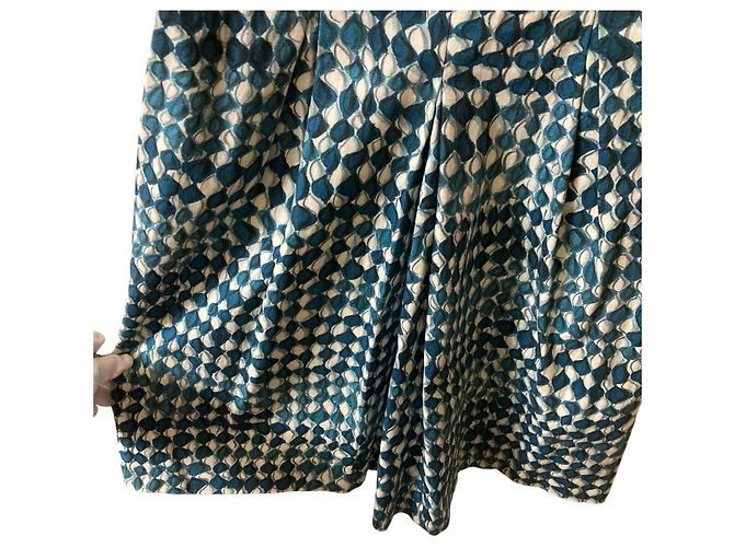 Autre Marque V-Ausschnitt Kleid Paule Ka Weiß Blau - Ansicht 6