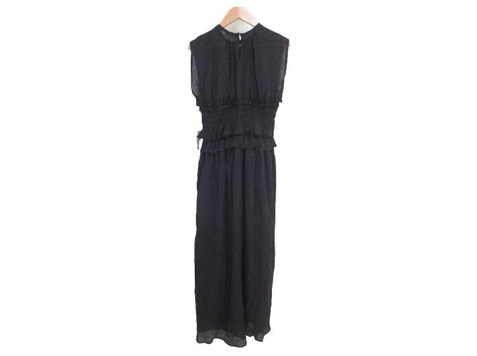 Autre Marque Durchsichtiges Karo-Rüschenkleid NATURAL BEAUTY BASIC Schwarz - Ansicht 2
