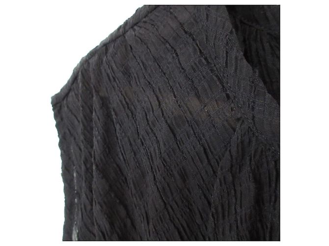 Autre Marque Durchsichtiges Karo-Rüschenkleid NATURAL BEAUTY BASIC Schwarz - Ansicht 3