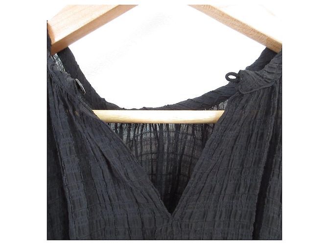 Autre Marque Durchsichtiges Karo-Rüschenkleid NATURAL BEAUTY BASIC Schwarz - Ansicht 4