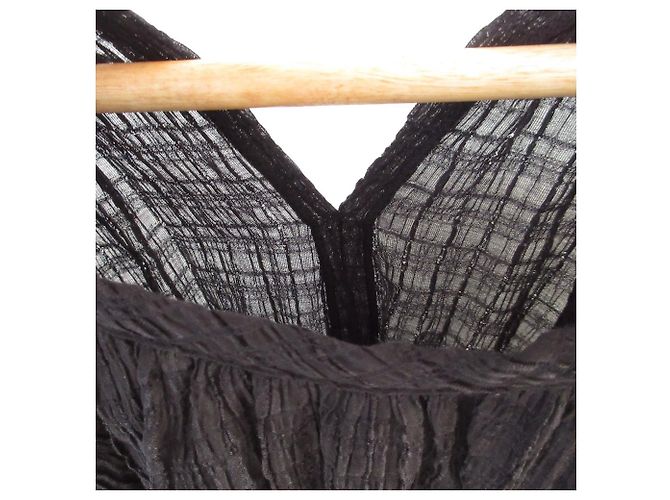 Autre Marque Durchsichtiges Karo-Rüschenkleid NATURAL BEAUTY BASIC Schwarz - Ansicht 5