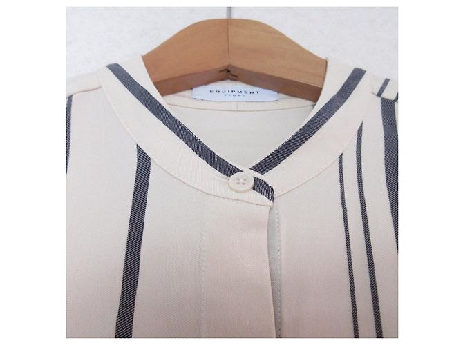 Autre Marque Camicia a Righe a Maniche Lunghe Equipment Beige - vista 3