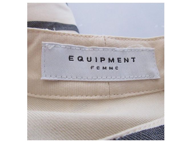 Autre Marque Camicia a Righe a Maniche Lunghe Equipment Beige - vista 8