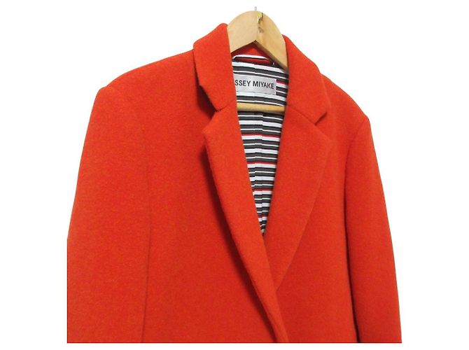 ISSEY MIYAKE Chester Coat Wool Angora Coat Orange - view 3