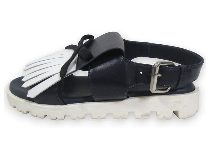Sandali in pelle con frange Marni Blu - vista 2