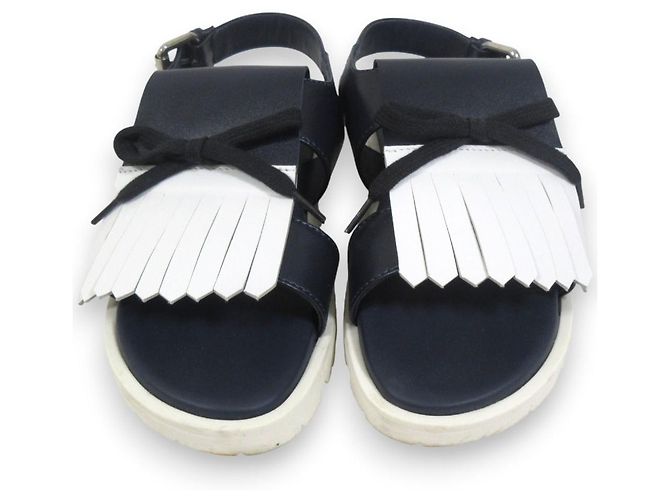 Sandali in pelle con frange Marni Blu - vista 3