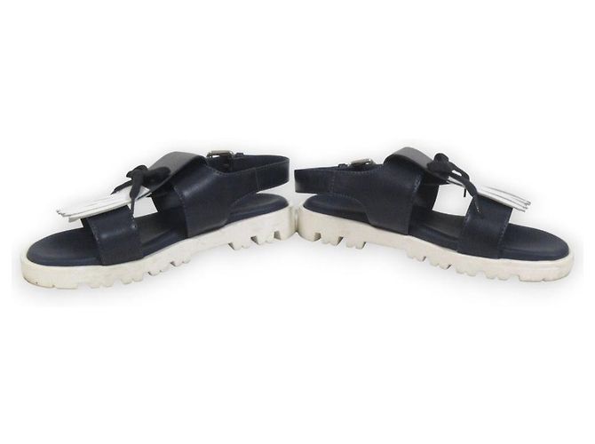 Sandali in pelle con frange Marni Blu - vista 5