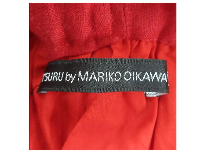 Autre Marque Falda de lino Operetta de TSURU por MARIKO OIKAWA Roja - vista 8