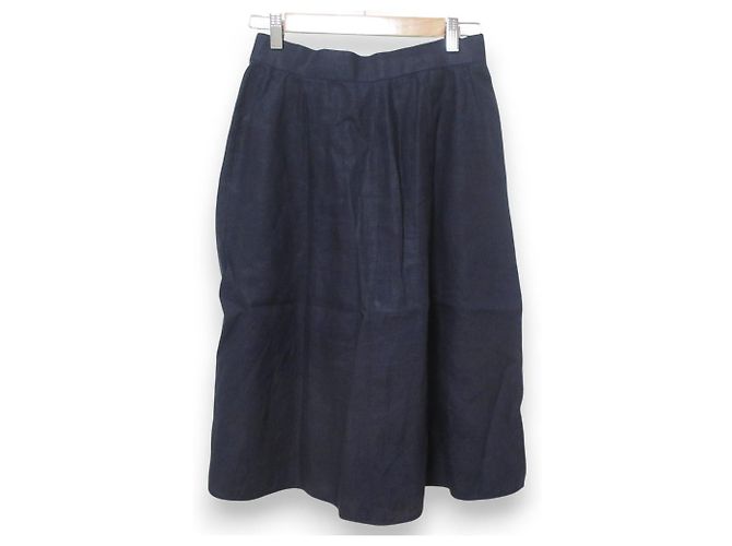 Timeless Gonna 100% Lino Chanel Blu Blu navy - vista 2