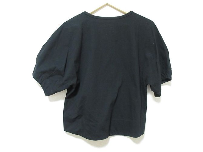 Autre Marque PLAIN PEOPLE Kurzarm Pullover mit voluminösen Ärmeln Schwarz - Ansicht 2