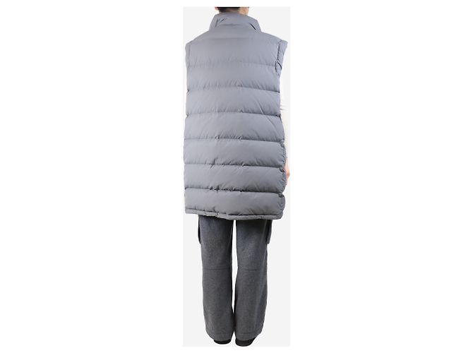 Autre Marque Chaleco largo gris de plumas - talla L - vista 2