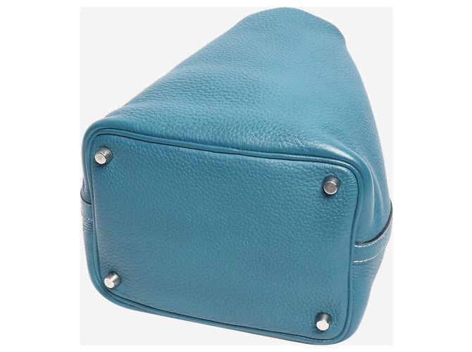 Hermès Borsa Picotin 18 in pelle Clémence blu jeans - vista 4