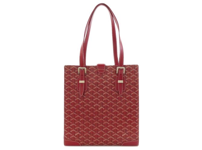Goyard Herringbone Tote Bag aus beschichtetem Canvas Rot - Ansicht 2
