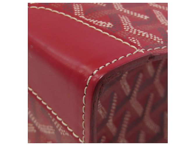 Goyard Herringbone Tote Bag aus beschichtetem Canvas Rot - Ansicht 21