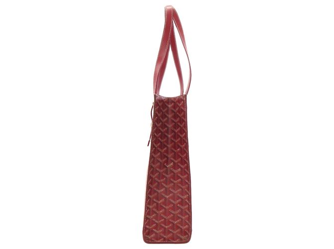 Goyard Herringbone Tote Bag aus beschichtetem Canvas Rot - Ansicht 3