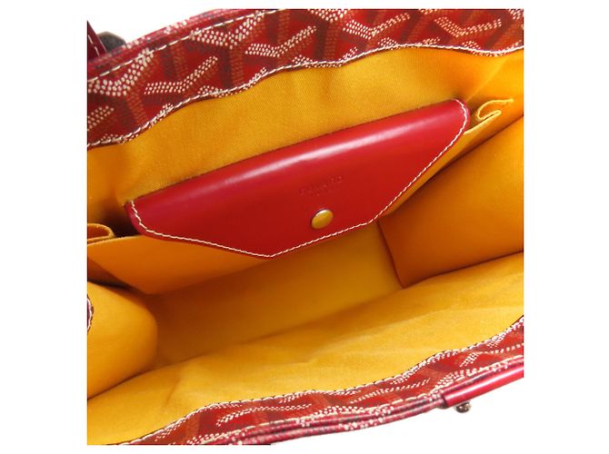 Goyard Herringbone Tote Bag aus beschichtetem Canvas Rot - Ansicht 5